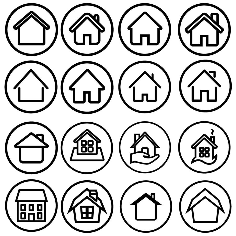 Startpagina icoon vector set. huis illustratie teken verzameling. huis symbool. gebouw logo.