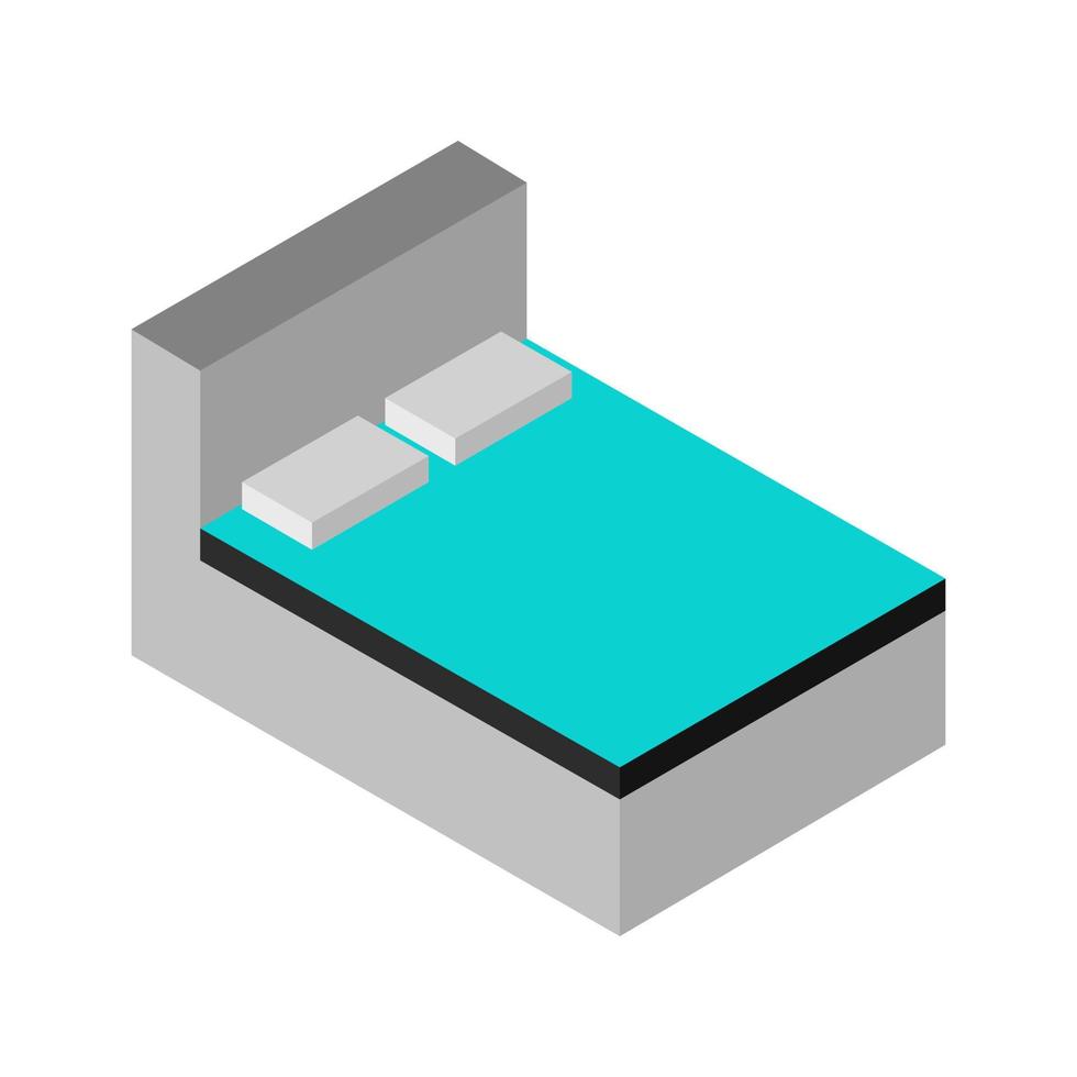 isometrisch bed op een witte achtergrond vector