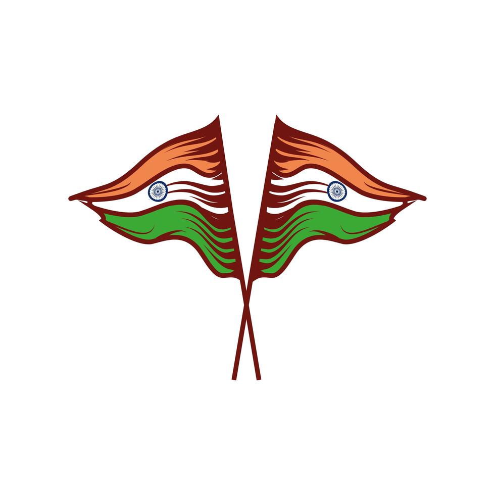 gekruiste indische vlaggen vector