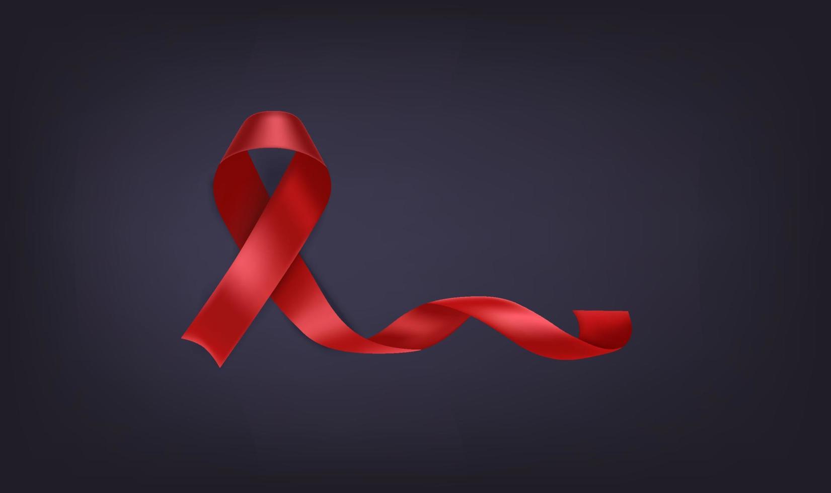 wereld aids bewustzijn dag symbool. rood zijden lint vector