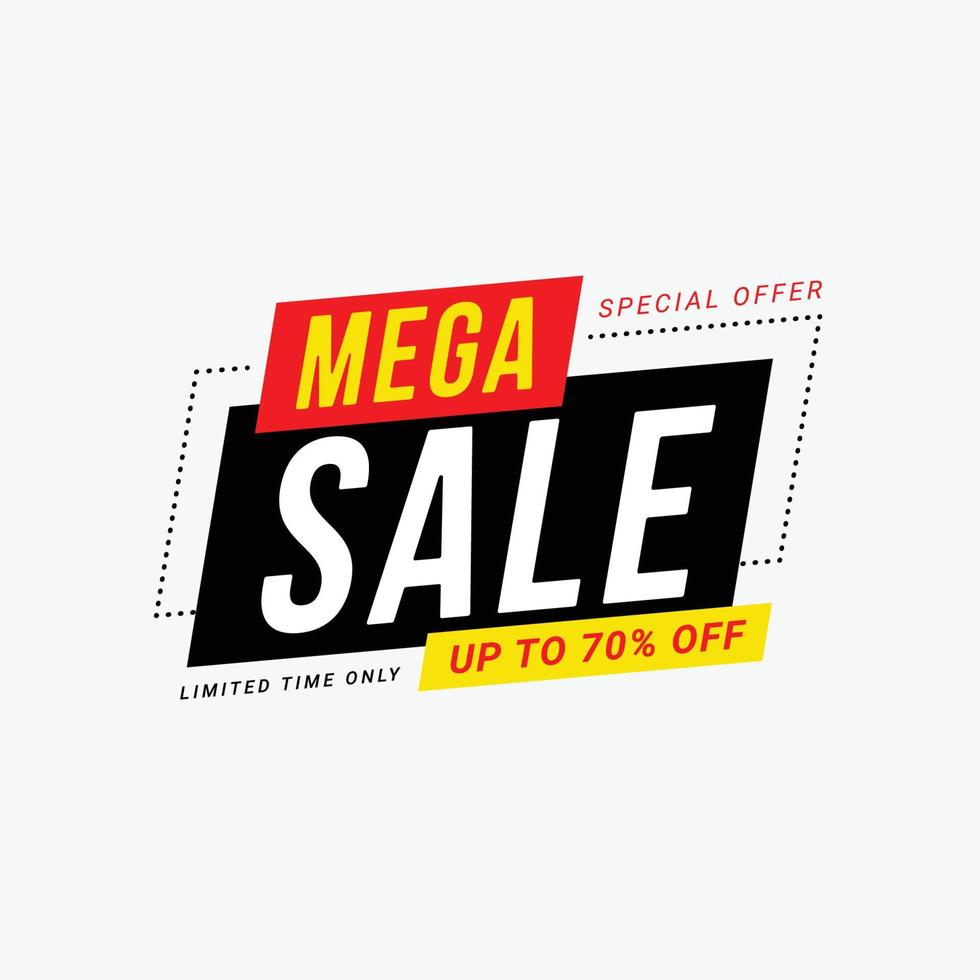 mega verkoop label badge korting promotie sjabloon vectorillustratie vector