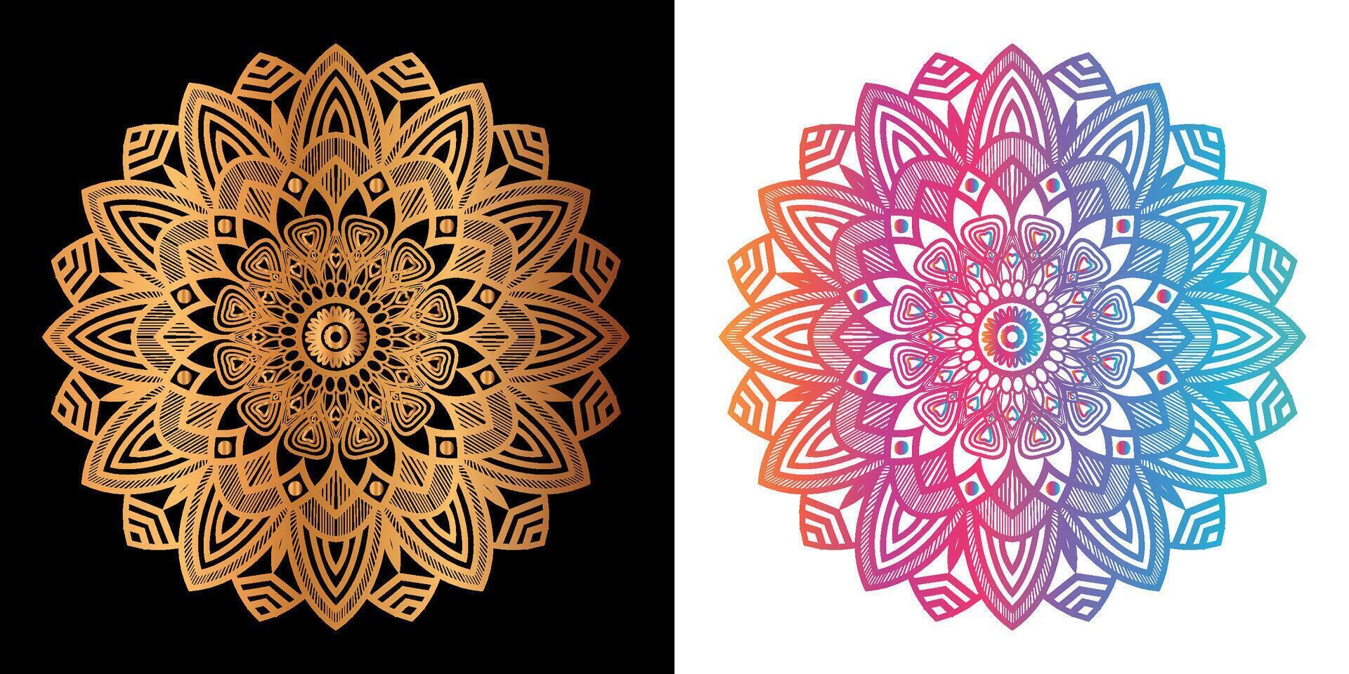 etnisch decoratief element luxe gouden mandala ontwerp vector