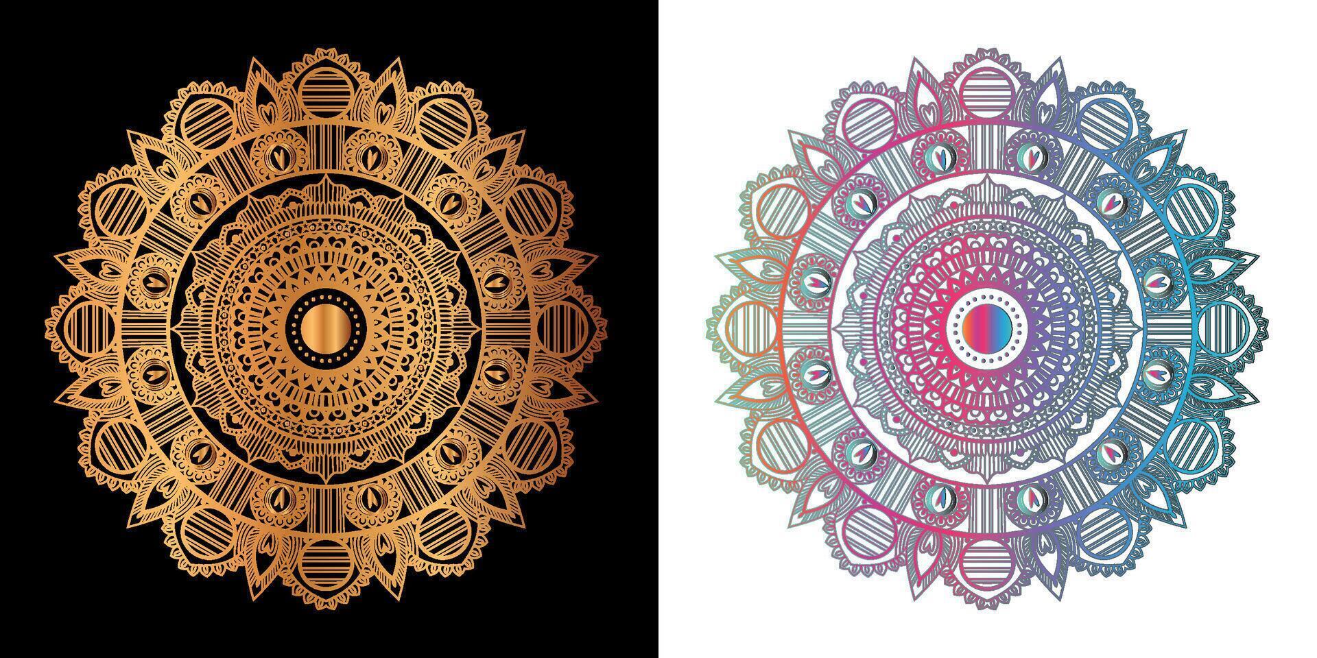 etnisch decoratief element luxe gouden mandala ontwerp vector