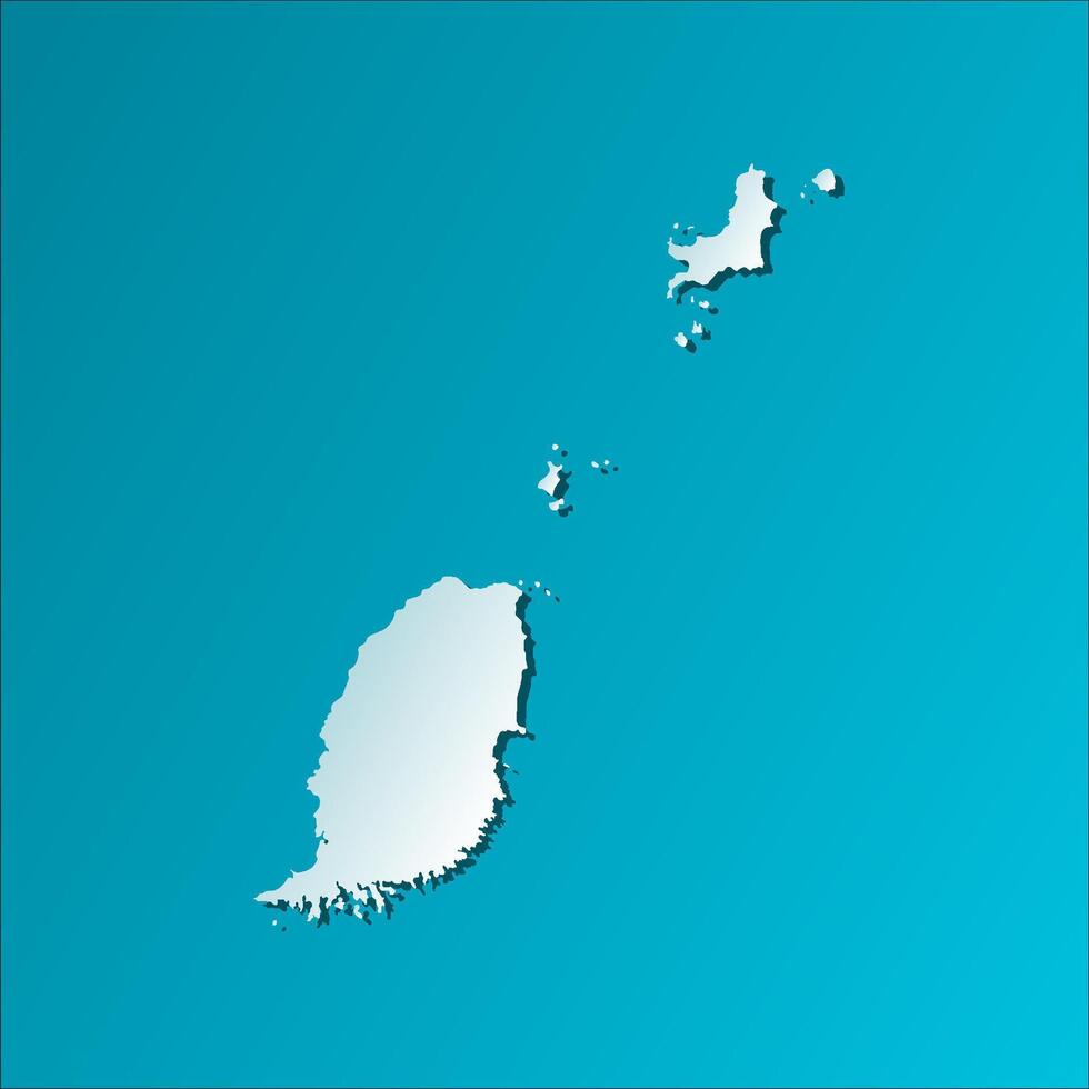 vector geïsoleerd vereenvoudigd illustratie icoon met blauw silhouet van Grenada kaart. donker blauw achtergrond