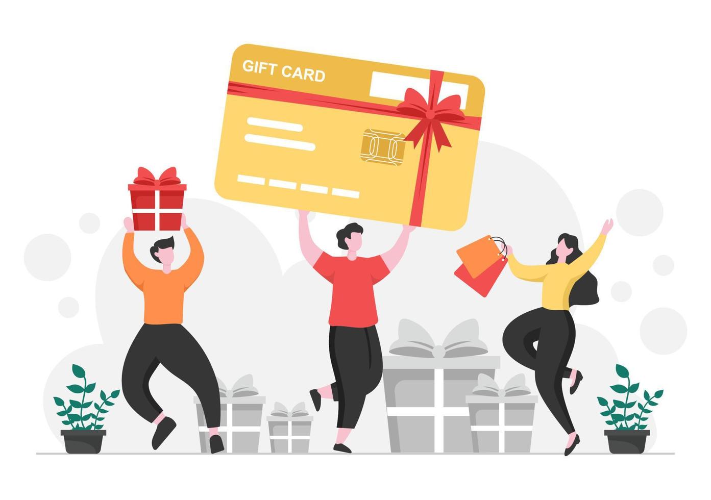 cadeau in de uitverkoop om grote korting te geven met ballon, creditcard en boodschappentas voor websitebanner of poster. achtergrond vectorillustratie vector