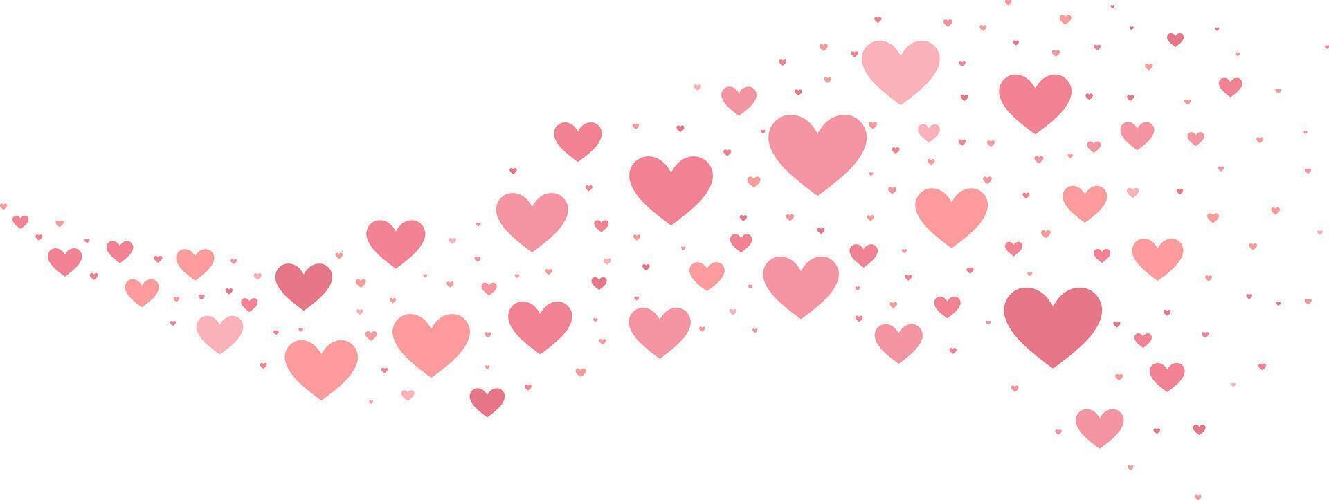 roze vector hart Golf banier, Valentijn dag klem kunst element geïsoleerd
