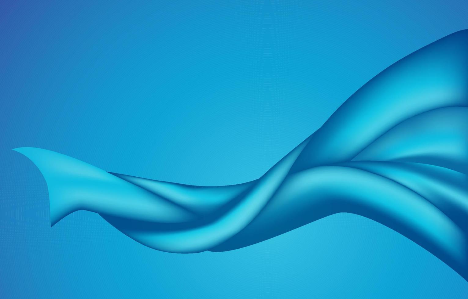 abstracte vliegende golf blauwe zijde satijn stof openingsceremonie achtergrond vector