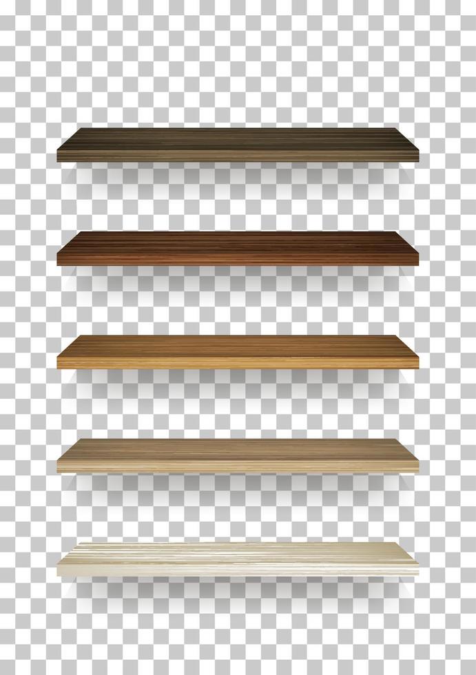 houten plank op transparante achtergrond met zachte schaduw. 3d lege houten planken. vector. vector