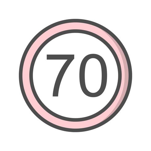 Vector Snelheidslimiet 70 pictogram