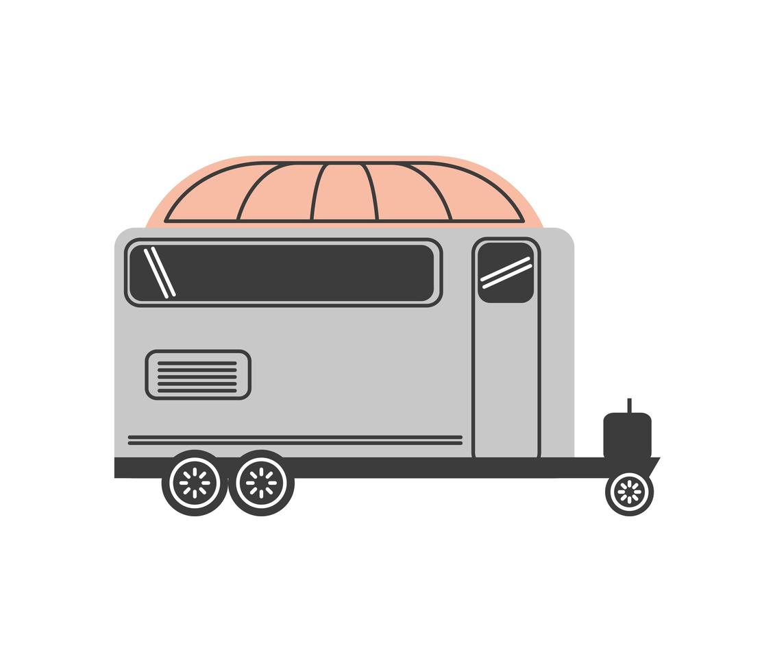 camper aanhanger met koepel vector