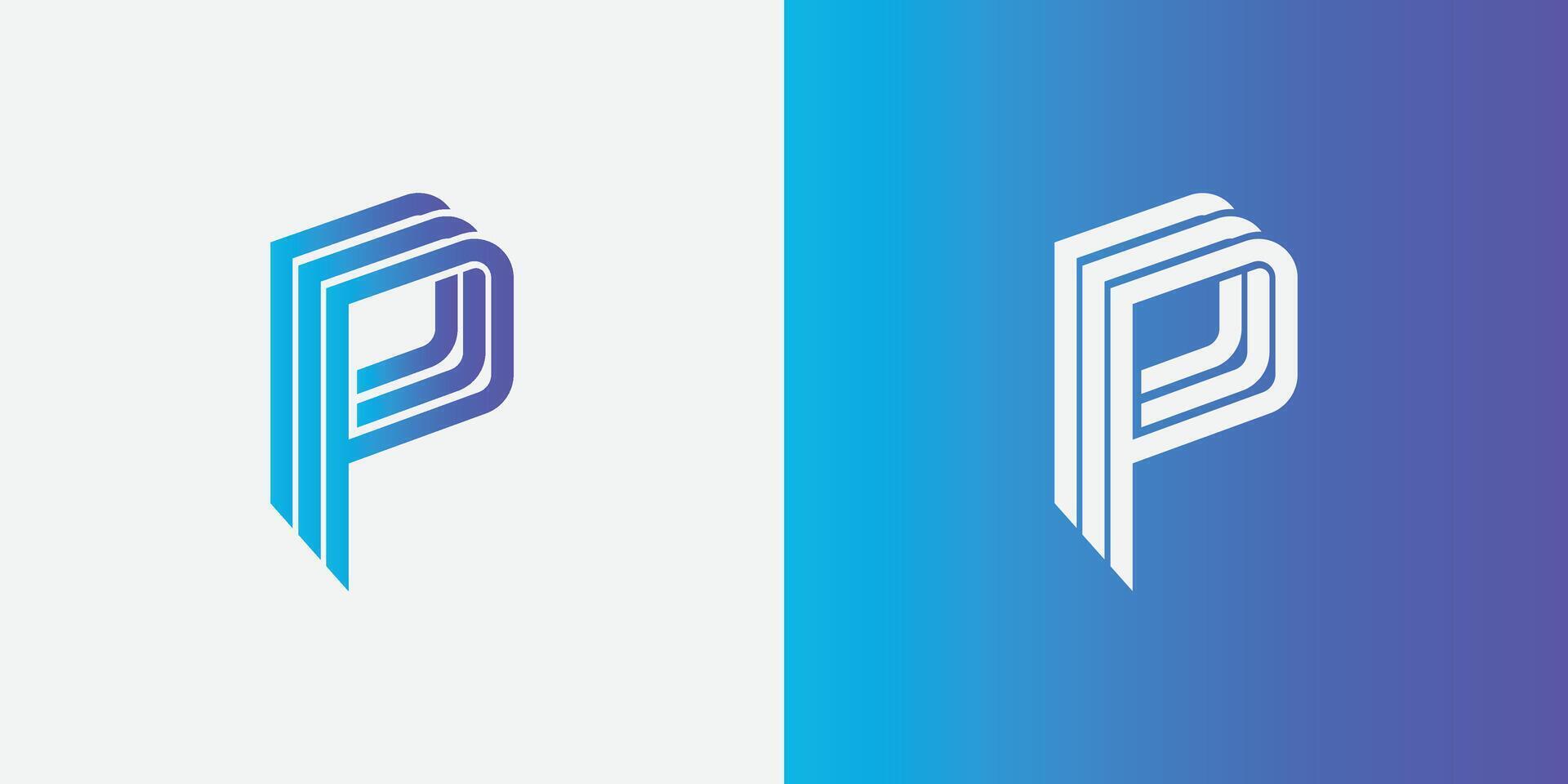 creatief en professioneel eerste brief p logo ontwerp sjabloon Aan blauw achtergrond vector