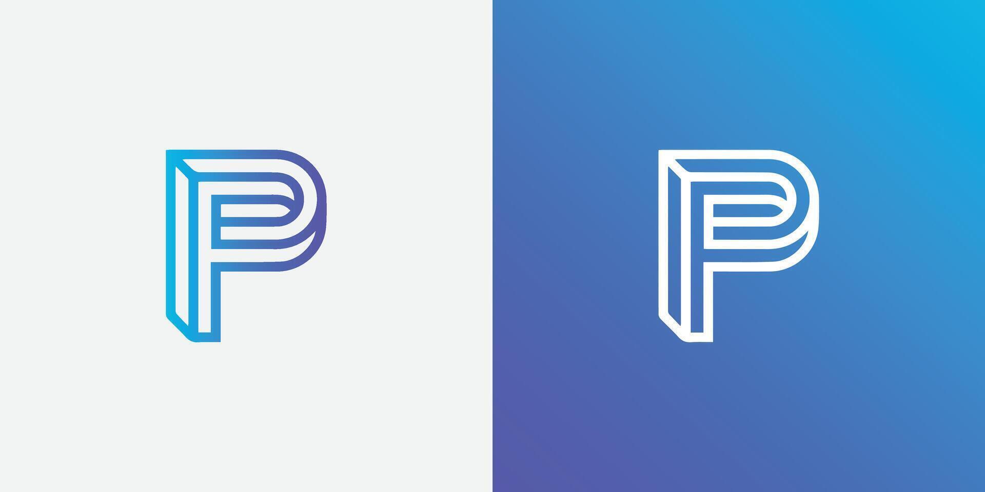 creatief en professioneel eerste brief p logo ontwerp sjabloon Aan blauw achtergrond vector