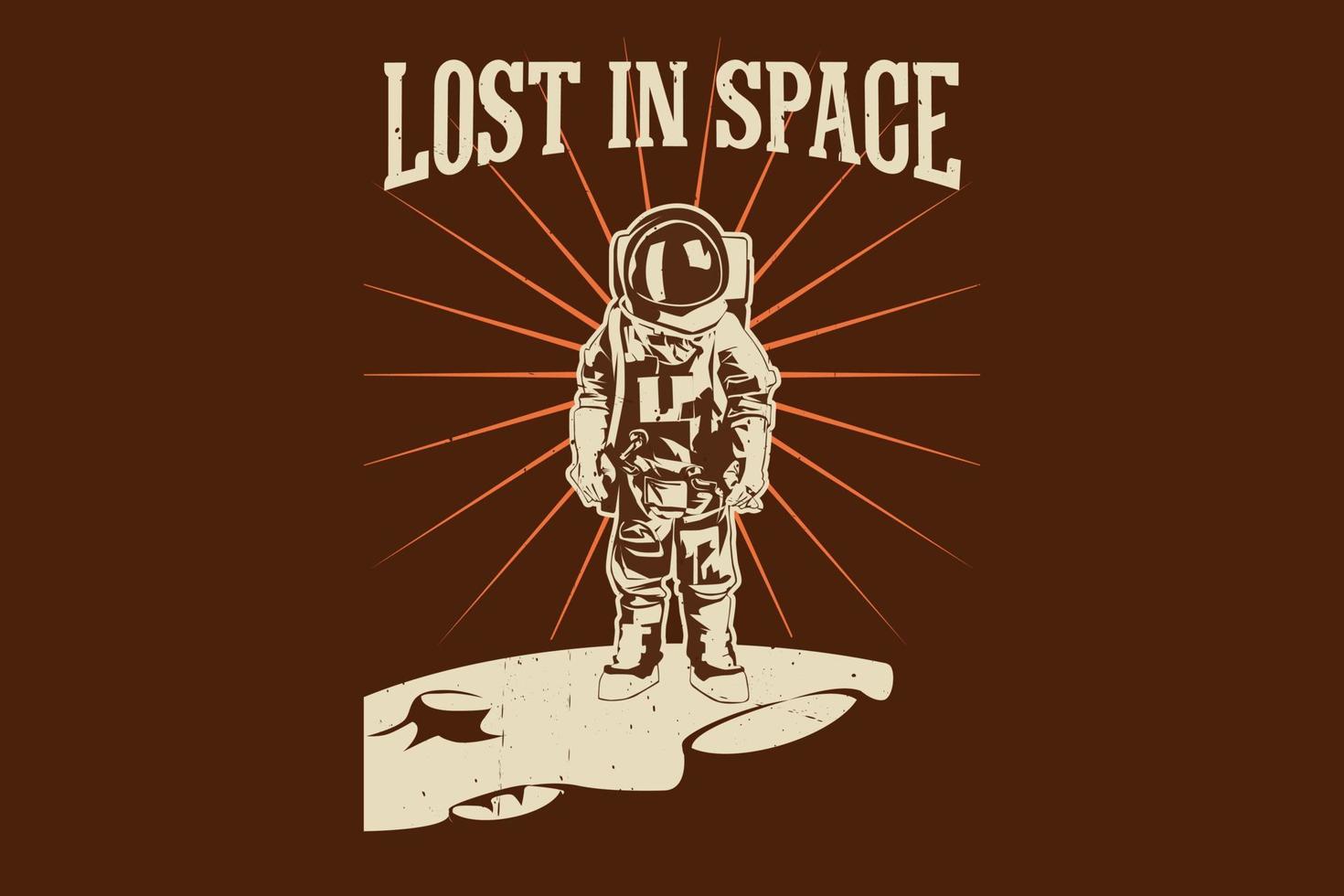astronaut verloren in ruimtesilhouetontwerp vector