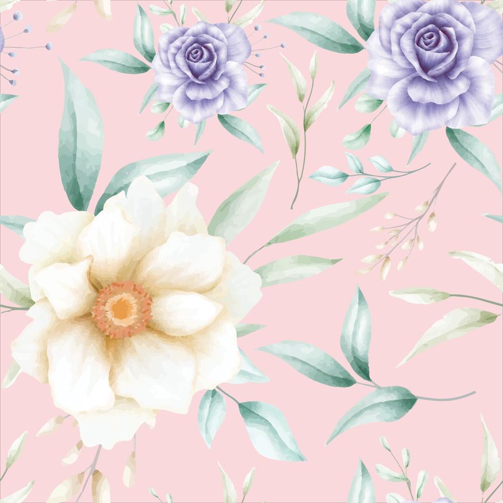 prachtig aquarel bloemen naadloos patroon vector