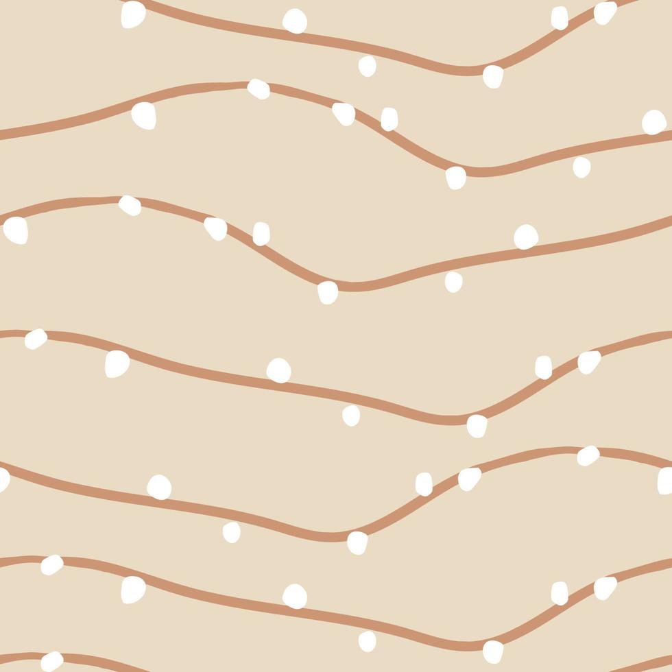 abstracte winter hand getekende naadloze patroon zoals gebreide trui element of gloeilampen, slinger voor kerstmis. vectorillustratie in beige, witte, blauwe, rode kleuren vector