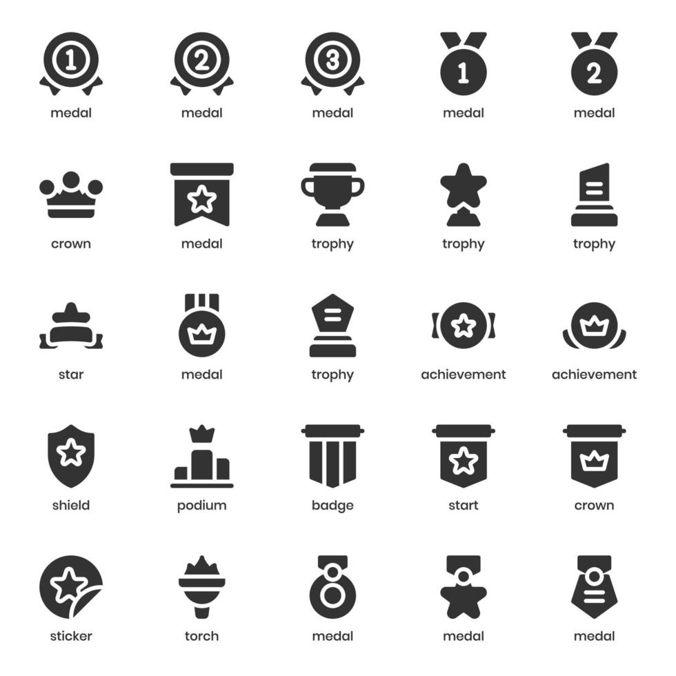 award icon pack voor uw website-ontwerp, logo, app, ui. award pictogram glyph ontwerp. vector grafische illustratie en bewerkbare lijn.