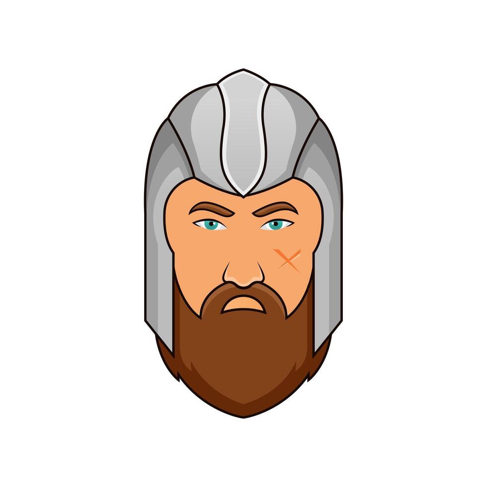 woest Noorman viking hoofd mascotte ontwerp vector