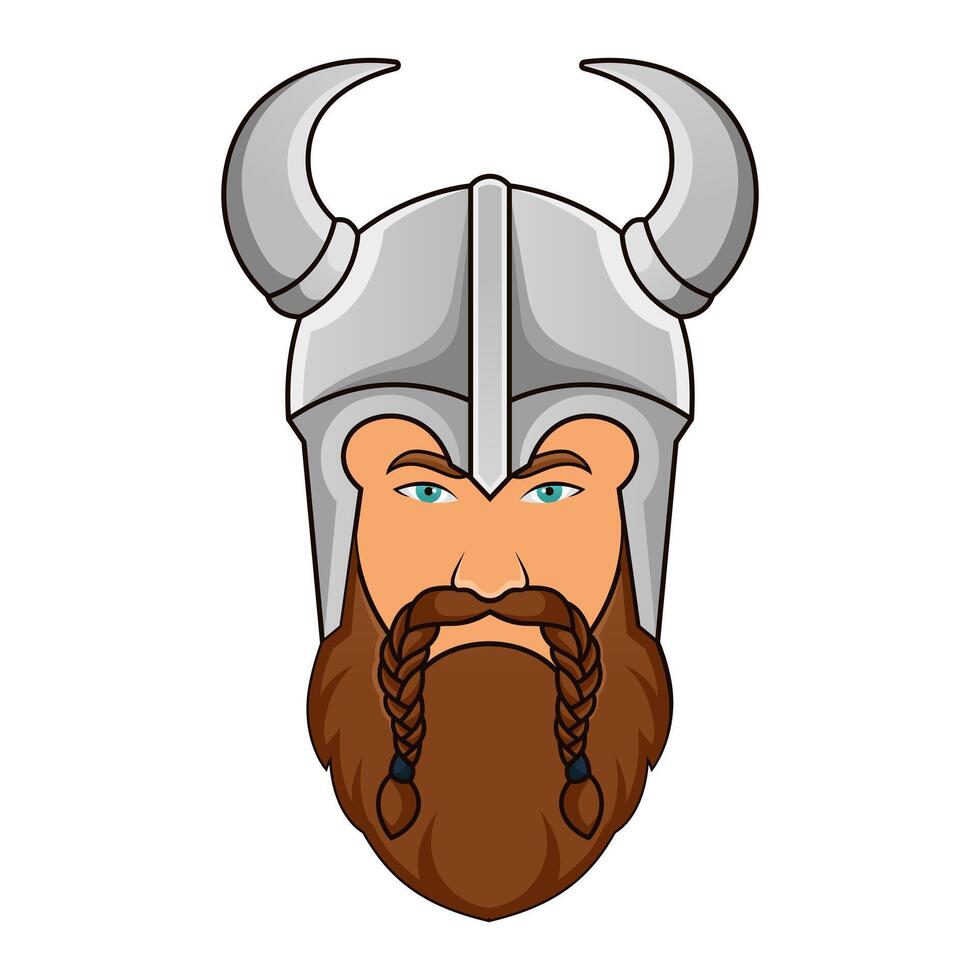 machtig viking krijger hoofd mascotte vector