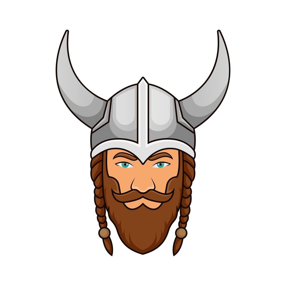 woest viking krijger mascotte hoofd ontwerp vector