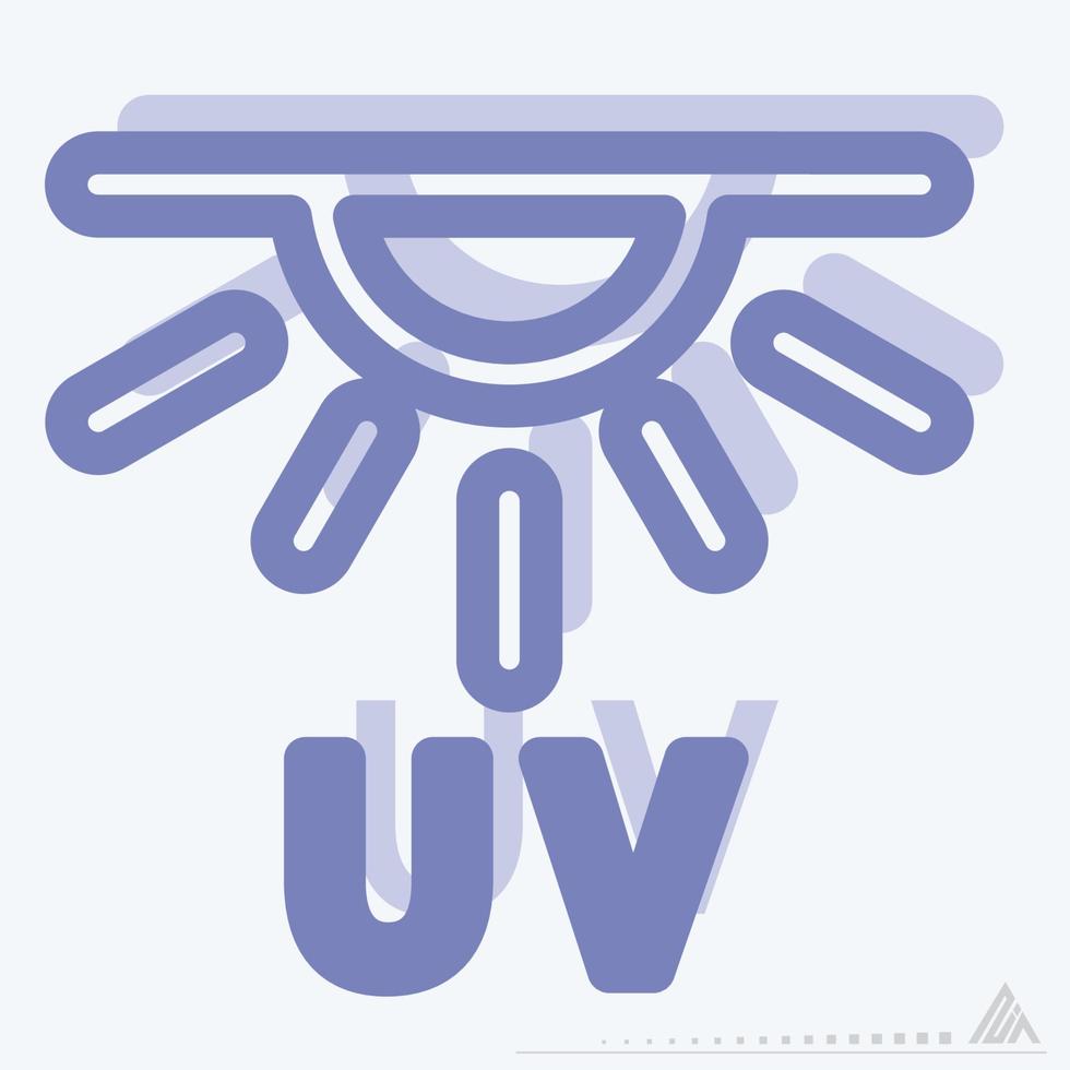 icon uv-stralen - tweekleurige stijl vector