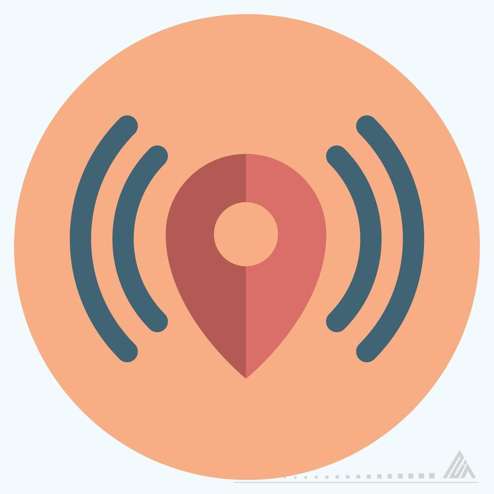 pictogram gps-signalen - vlakke stijl vector