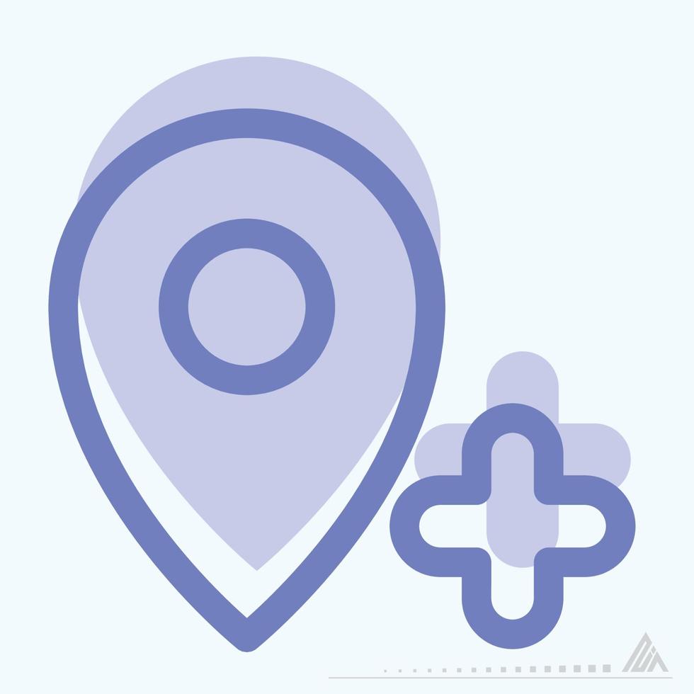 pictogram gps toevoegen - tweekleurige stijl vector