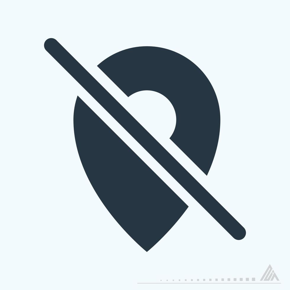 pictogram gps-signaal uit - glyph-stijl vector