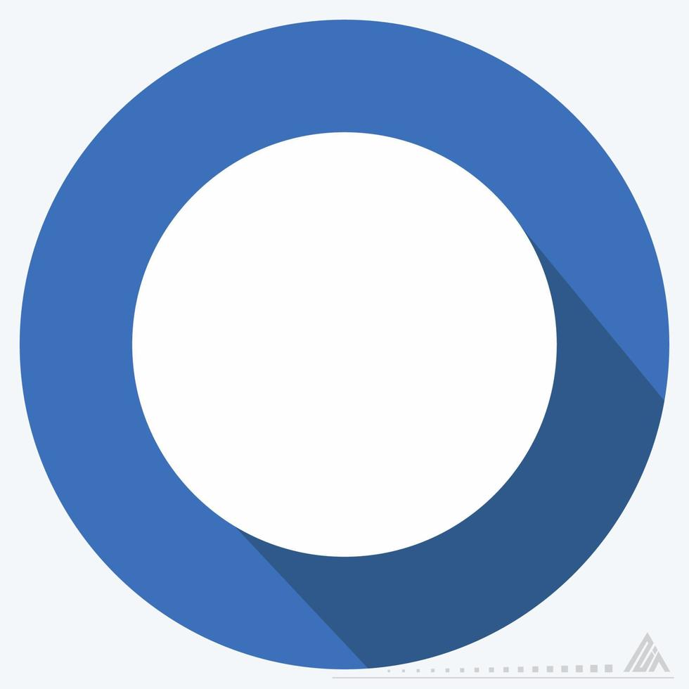 pictogram volle maan - lange schaduwstijl vector