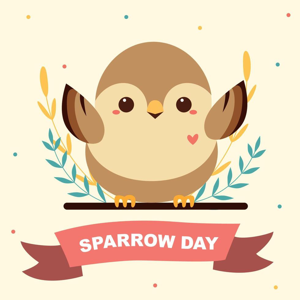 wereld mus dag. schattig hand- getrokken vogel. maart 20. vector illustratie