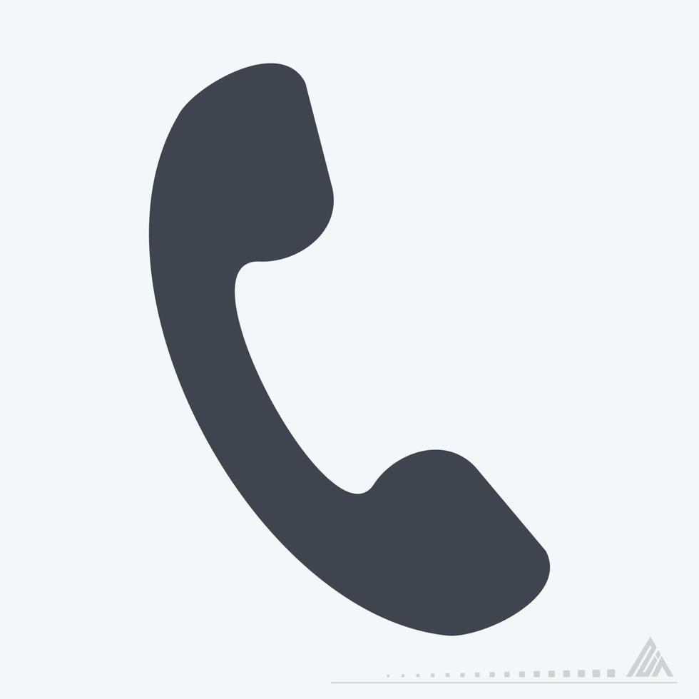 icoon telefoon klassiek - glyph-stijl vector