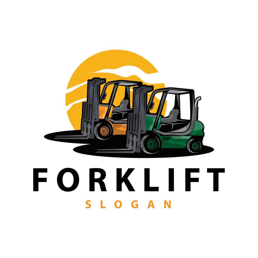 heftruck logo zwaar voertuig vector ontwerp gemakkelijk zwaar uitrusting vervoer illustratie sjabloon