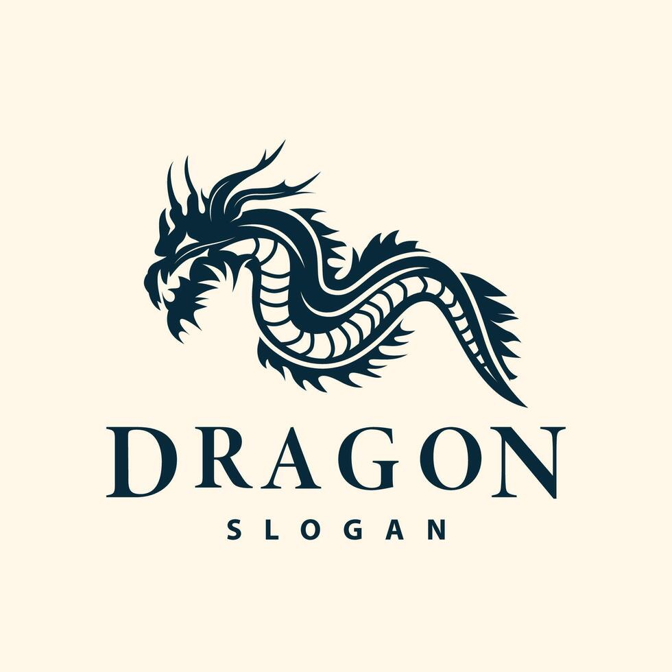 draak logo gemakkelijk ontwerp dier legende draak silhouet illustratie sjabloon vector