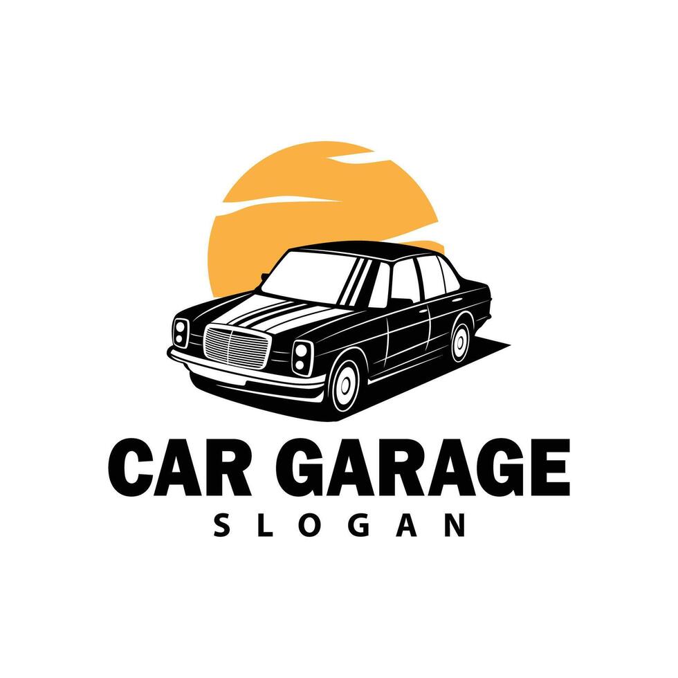 klassiek auto logo ontwerp insigne postzegel vector voertuig spier auto oud wijnoogst retro sjabloon illustratie