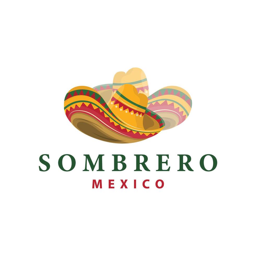 sombrero hoed logo gemakkelijk Mexicaans festival hoed ontwerp sjabloon illustratie vector