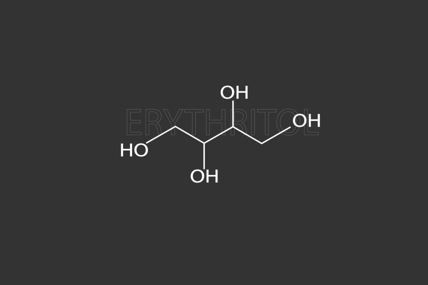erythritol moleculair skelet- chemisch formule vector