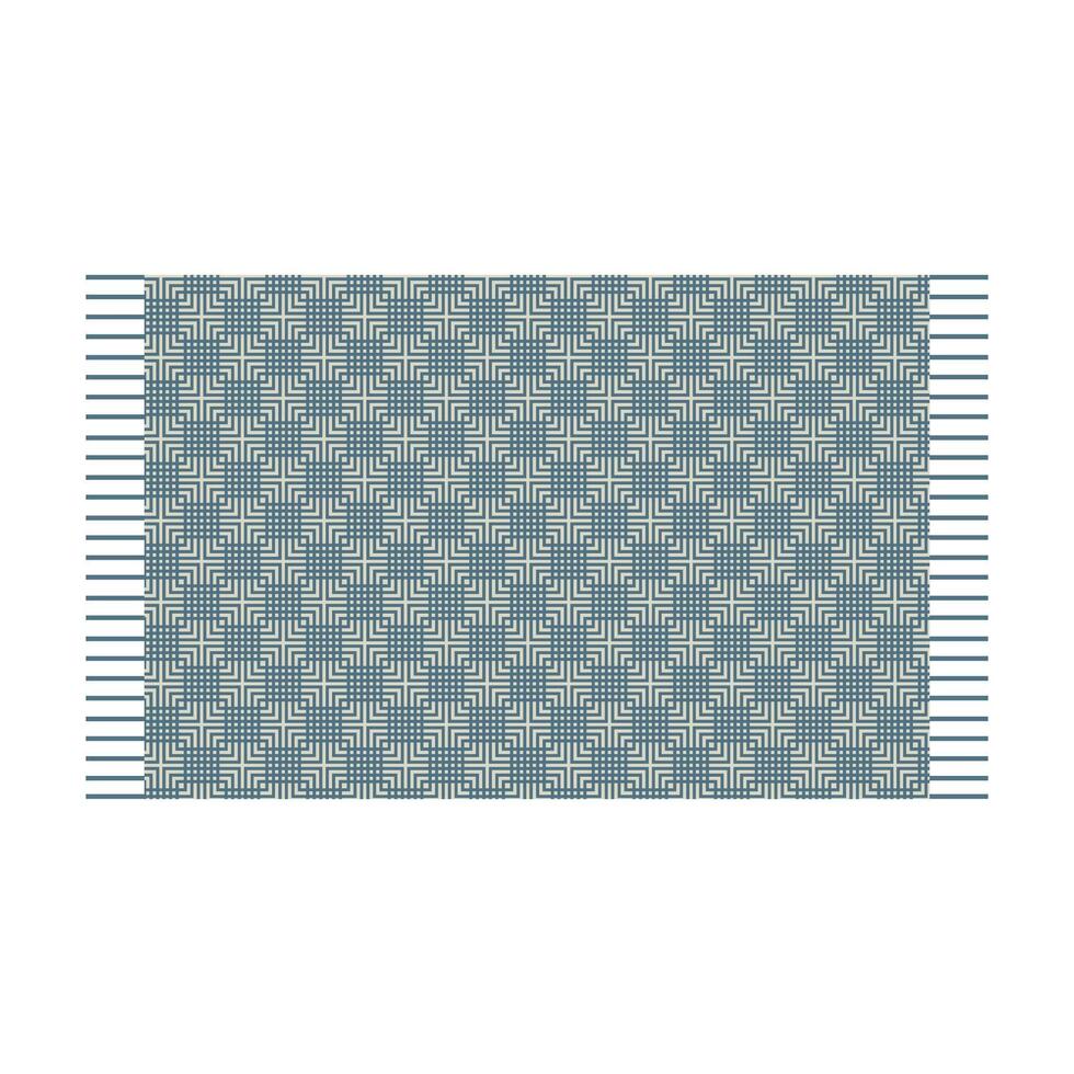 blauw meetkundig plein tapijt patroon vector illustratie