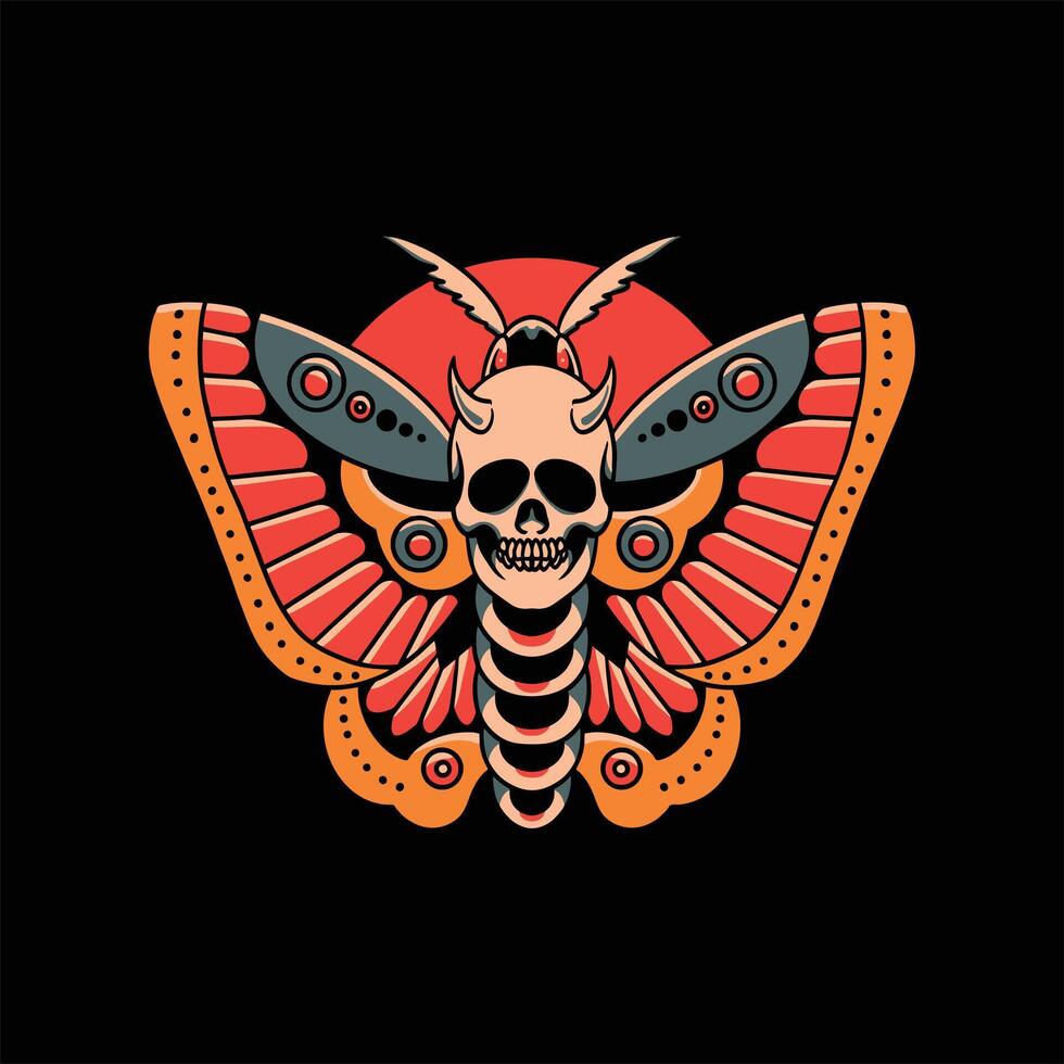 vlinder tatoeëren illustratie vector ontwerp