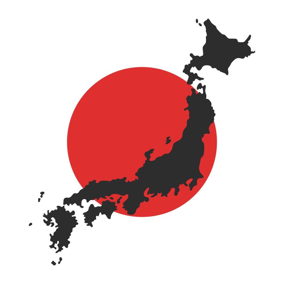 achtergrond van Japan. Japans vlag en geografisch gebied van Japan. vector