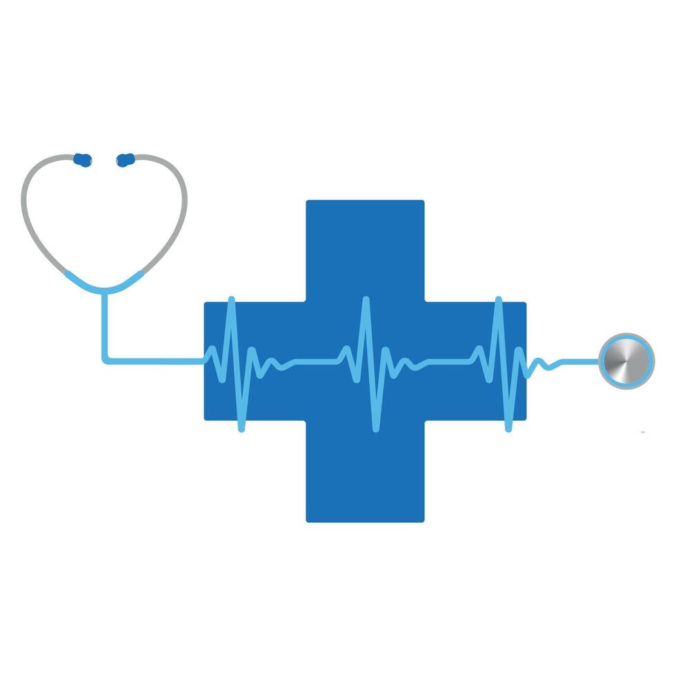 stethoscoop en een medisch kruis. vector