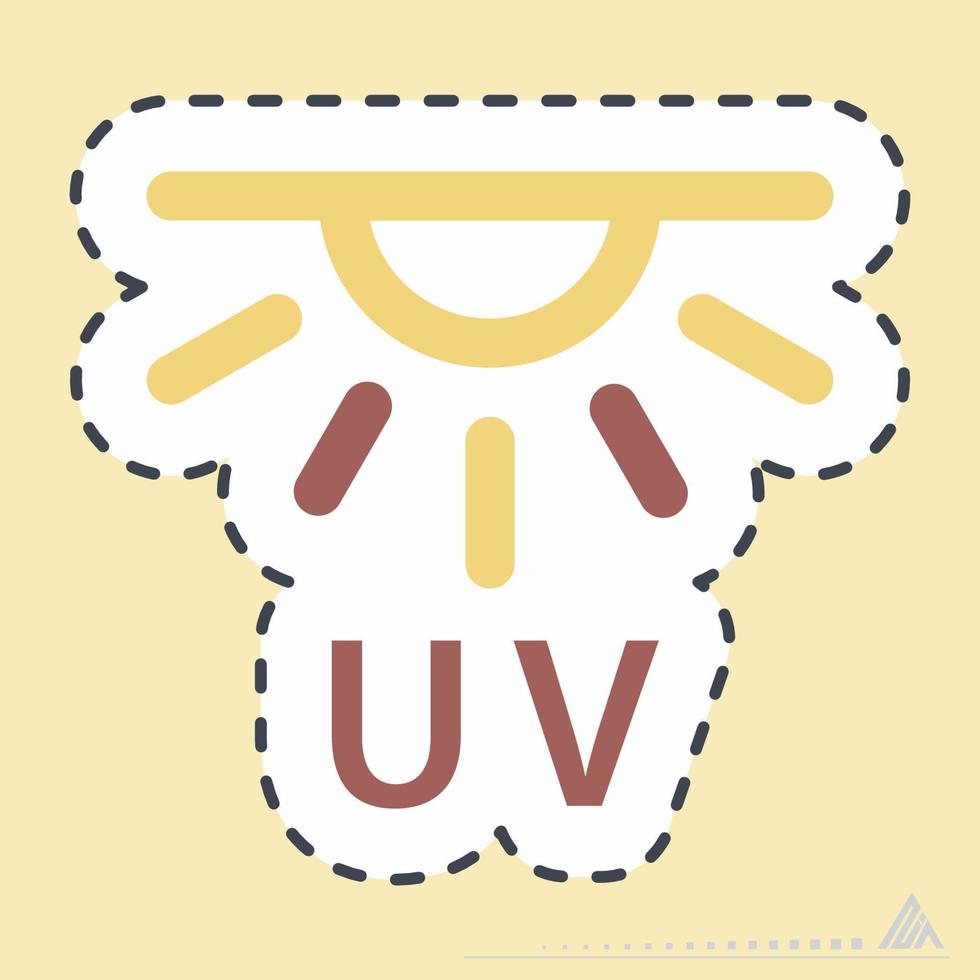 sticker uv-stralen - lijnsnede vector