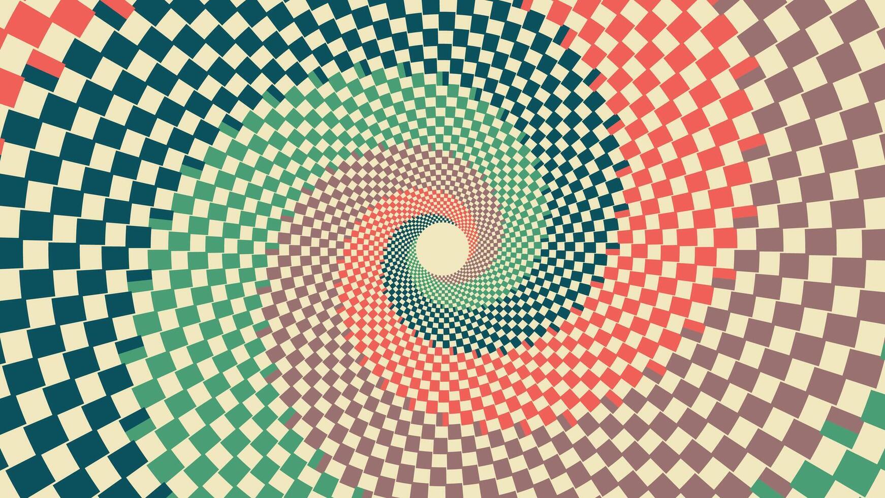 abstract spiraal spinnen draaikolk minimalistische retro kleur achtergrond. vector