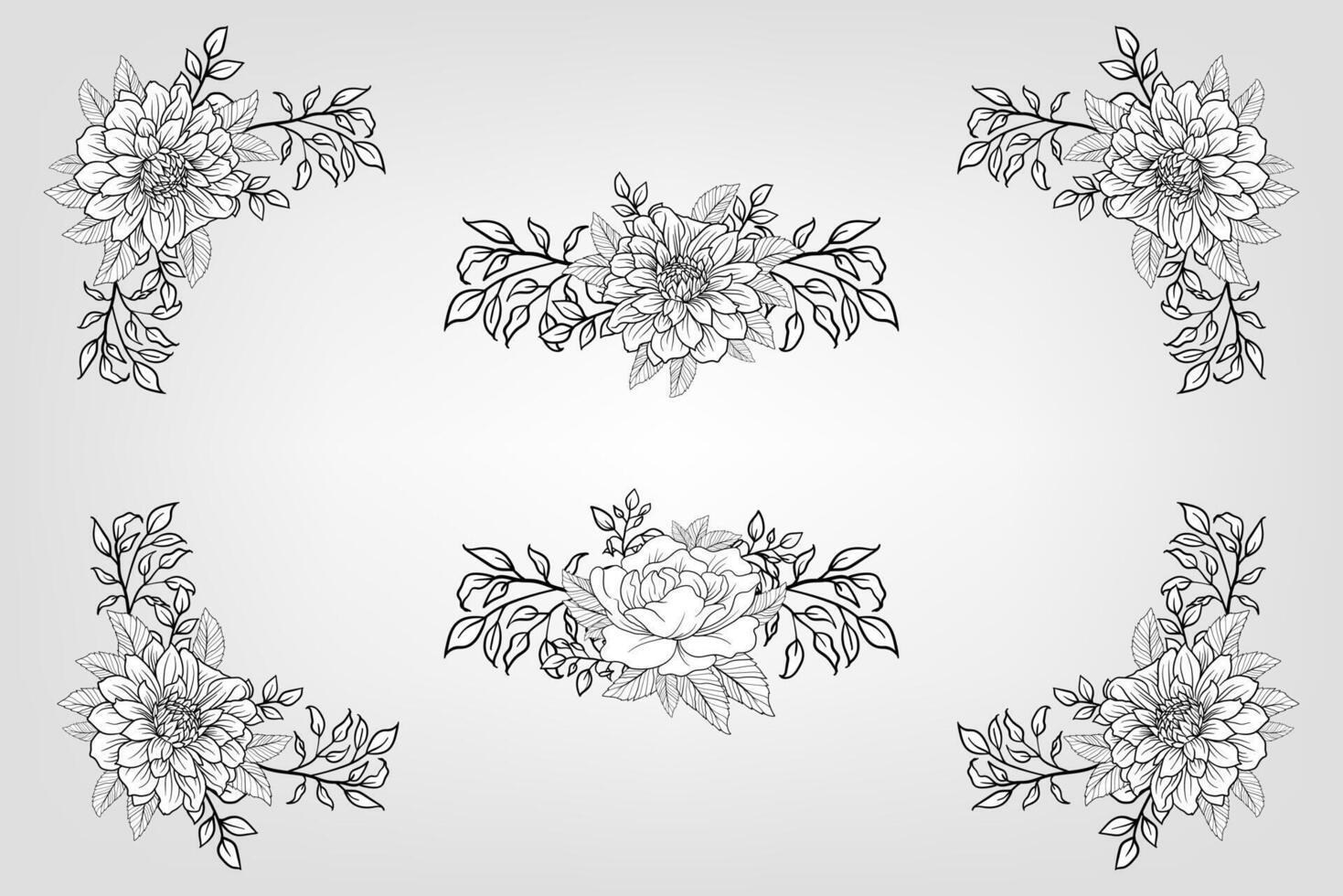 decoratief bloemen gebladerte ornament voor bruiloft uitnodiging vector