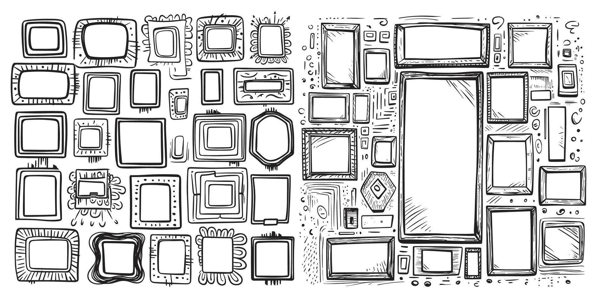 tekening kader of insigne in tekening of tekenfilm stijl vector