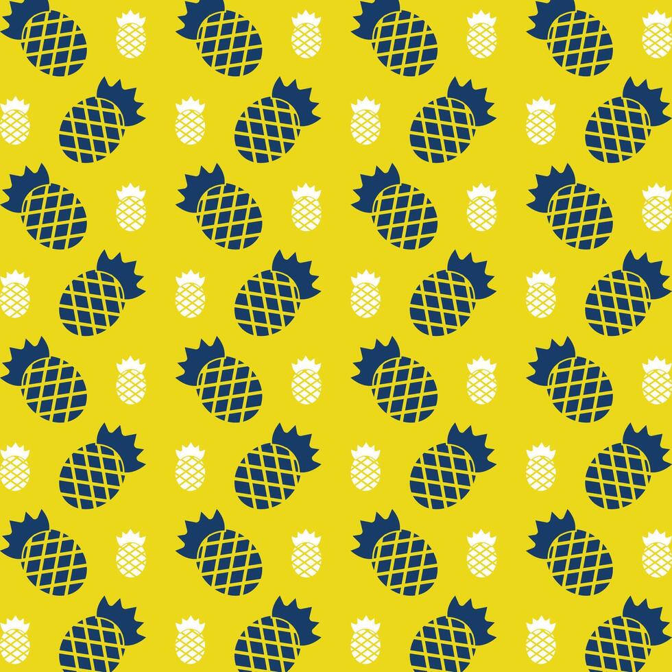 ananas herhalen modieus patroon kleurrijk vector illustratie geel achtergrond