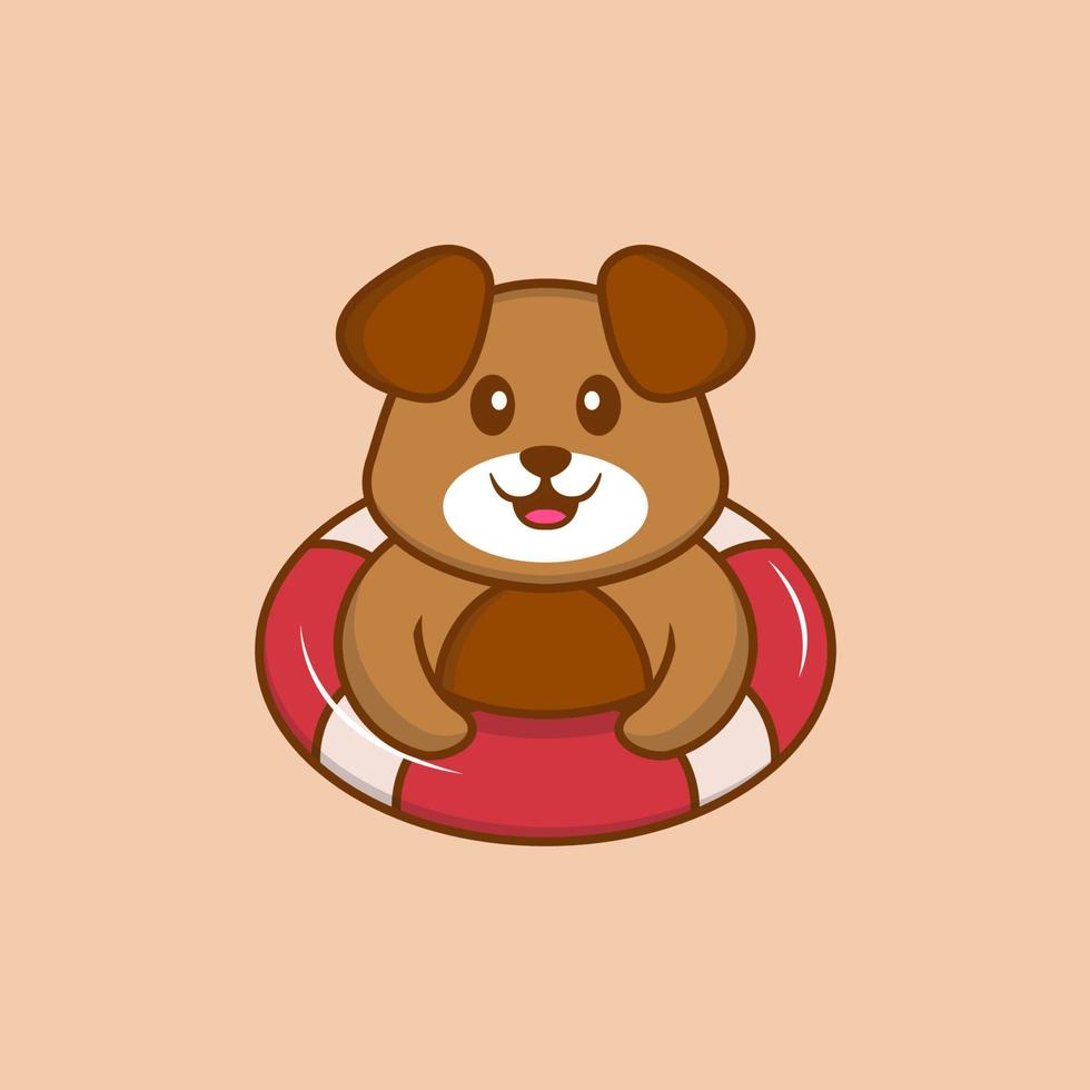 schattige hond cartoon karakter vectorillustratie. vector