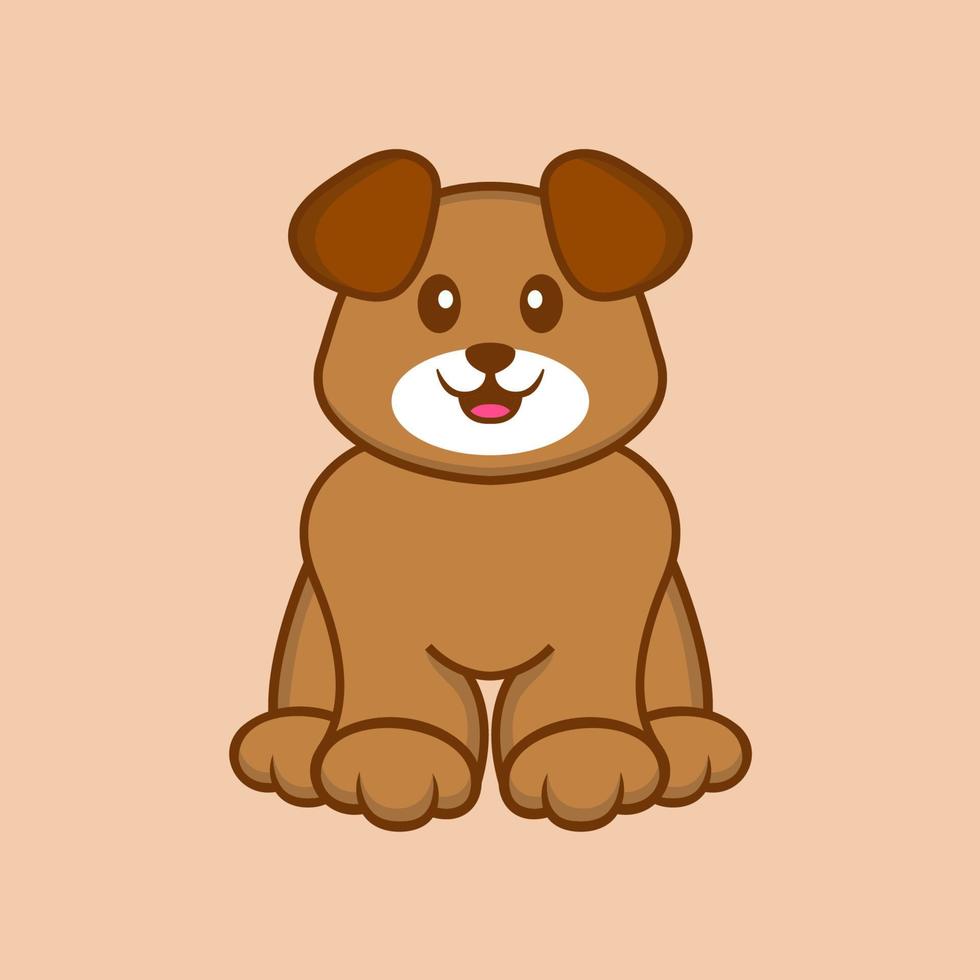 schattige hond cartoon karakter vectorillustratie. vector