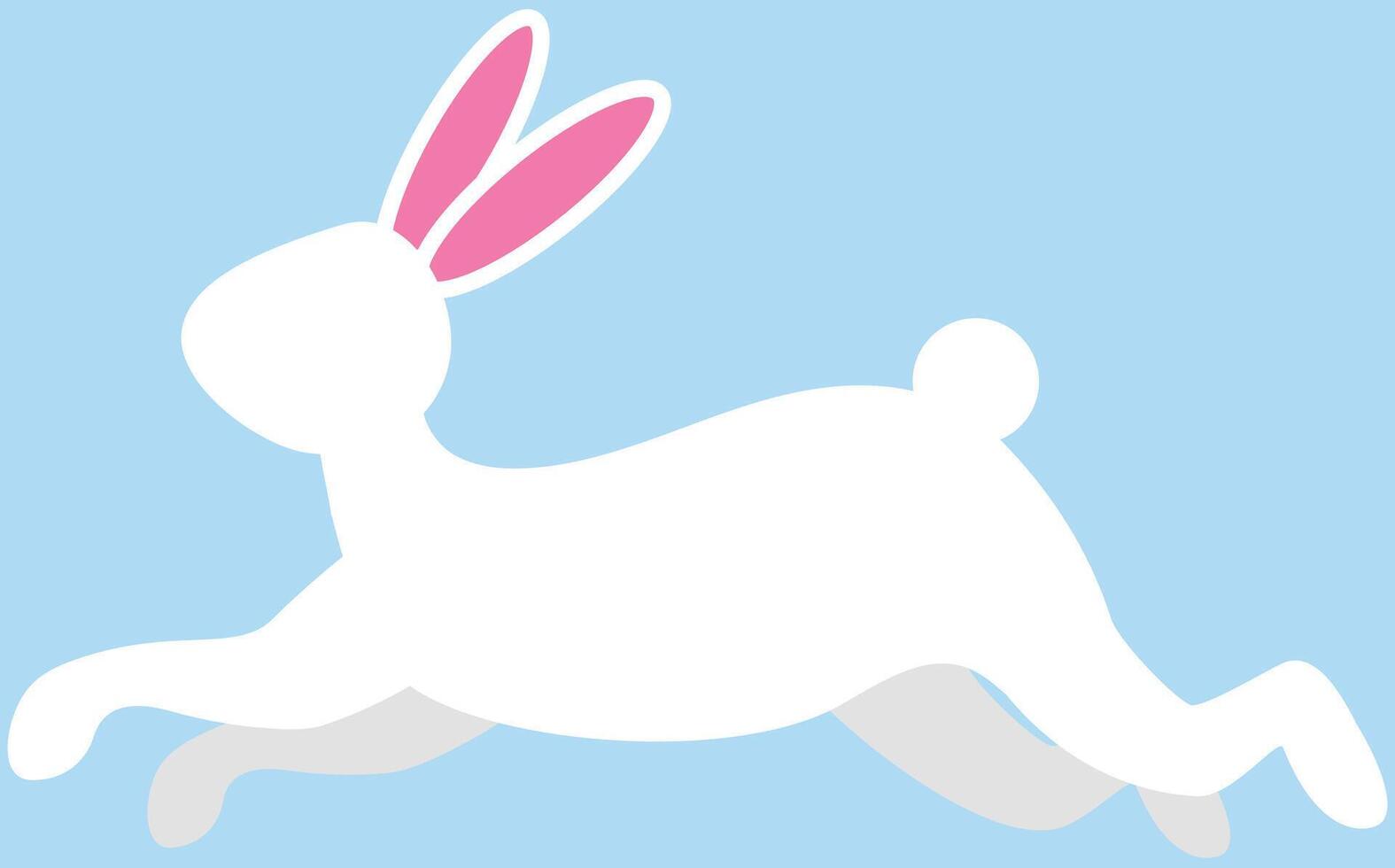 jumping Pasen konijn in tekenfilm stijl. wit konijn sjabloon vector