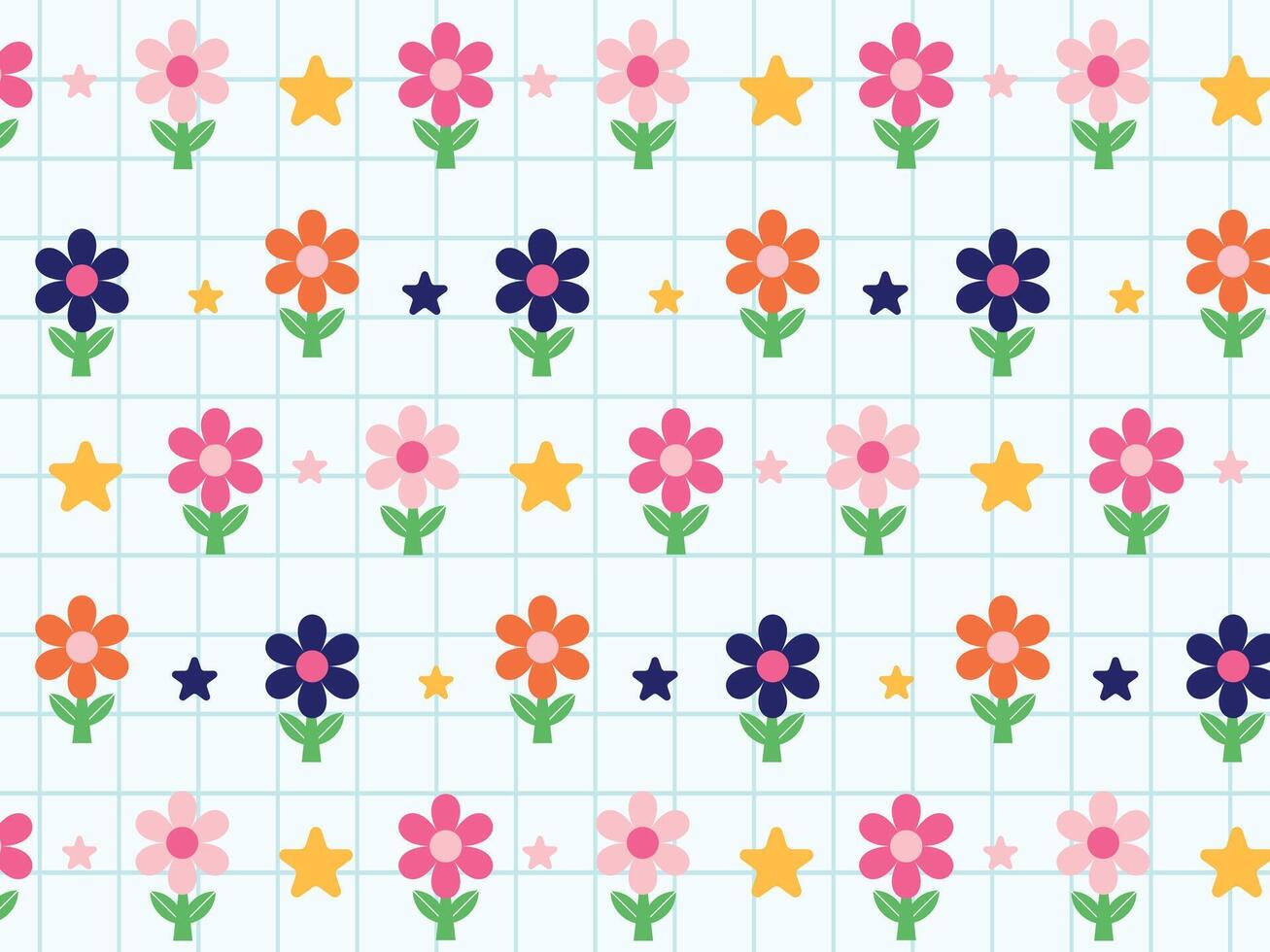 schattig bloemen bloem vector achtergrond patroon