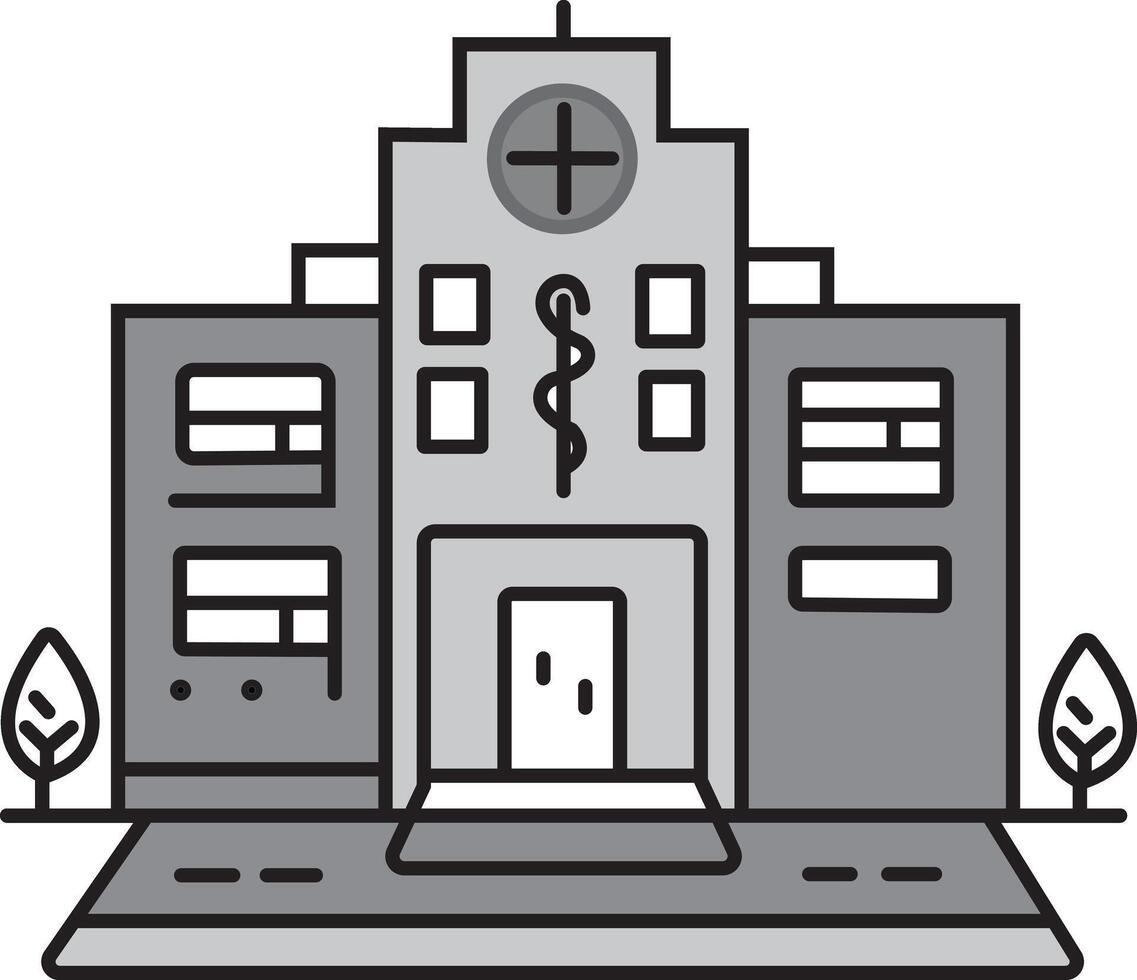 ziekenhuis lijn icoon, schets vector teken, lineair stijl pictogram geïsoleerd Aan wit. medisch gebouw symbool, logo illustratie