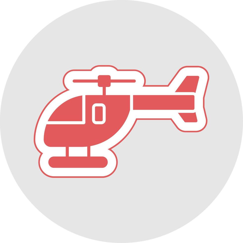 helikopter glyph veelkleurig sticker icoon vector